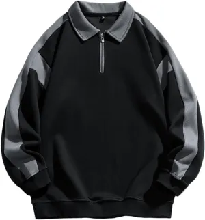 Men's Golf Polo Shirt Quick Dry Loose Casual Breathable Tennis Sweatshirt Long Sleeve Lapel Golf Polo Shirt