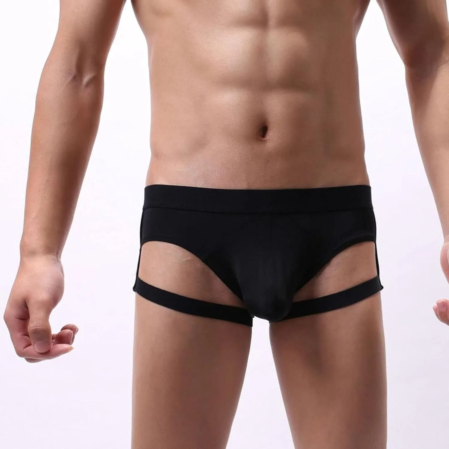 Men's Ice Silk Triangle Underwear Bikini Low Rise Men Solid Briefs Breathable Athletic Fishnet Underpants
