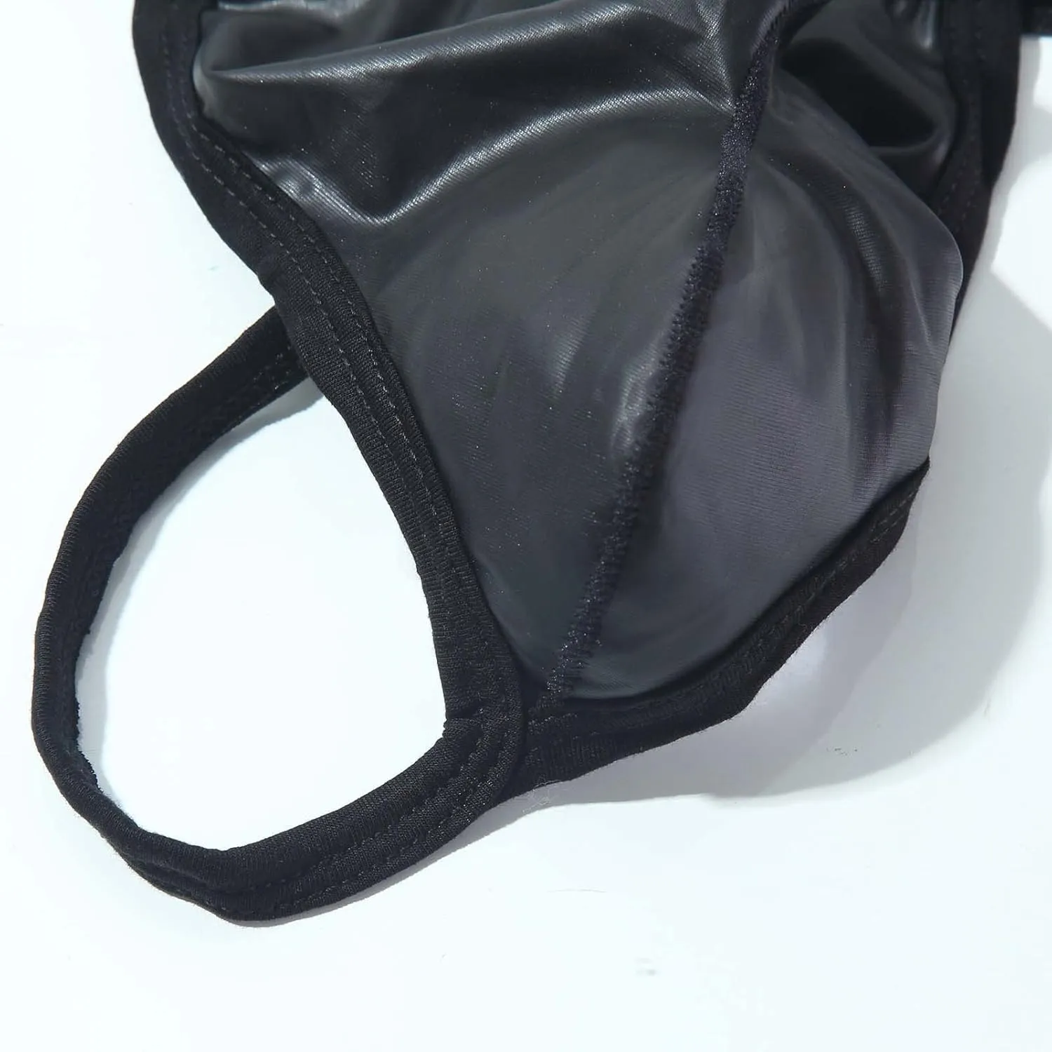 Mens Leather Thongs Underwear Sexy Low Rise Hollow Out Jock Strap Underpants Breathable Clubwear Erotic Lingerie