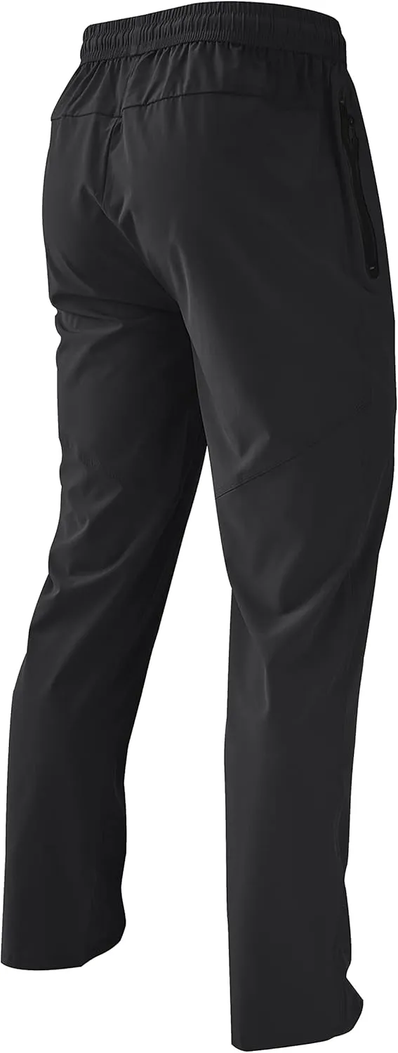Men's Lightweight Quick Dry Hiking Running Pants Outdoor Sports Breathable Zipper Pockets Athletic Work Pants