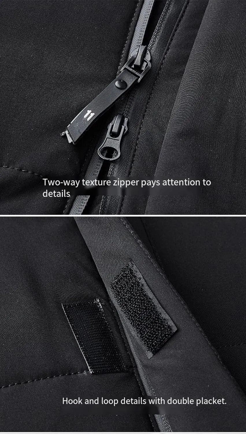 Men's Long Down Jacket with Hood Thickened Warm Cotton-Padded Winter Coat with Pockets Loose Version