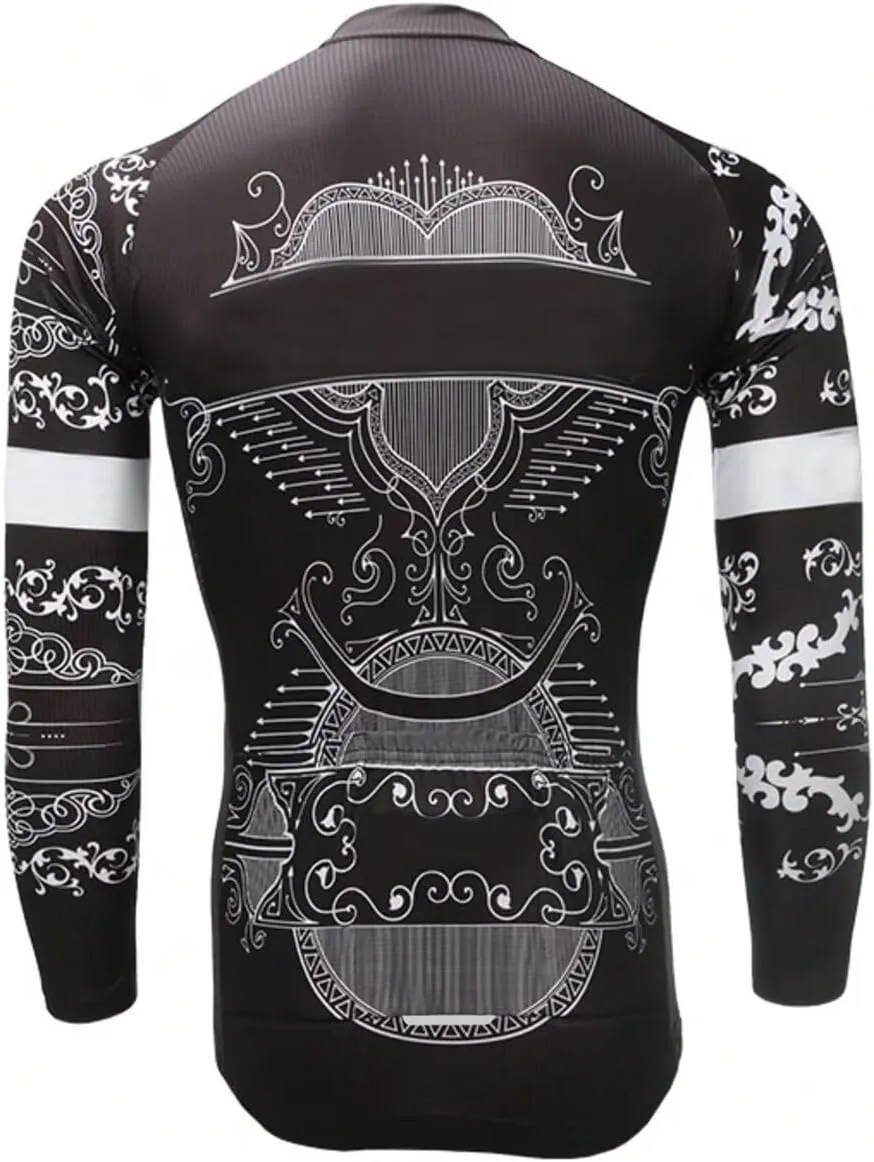 Men's Long Sleeve Cycling Jersey 3 Rear Pockets Bicycle Tops Quick Dry Breathable Biking Shirts