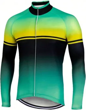 Men's Long Sleeve Cycling Jerseys with 3 Back Pockets Bike Shirt Cycle Clothing Quick Dry Breathable