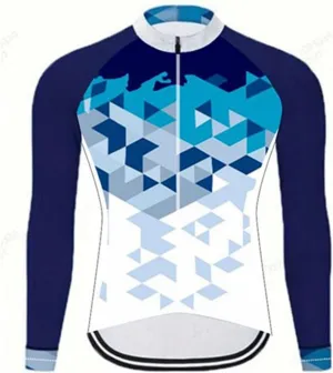 Men's Long Sleeve Cycling Jerseys with 3 Back Pockets Bike Shirt Cycle Clothing Quick Dry Breathable