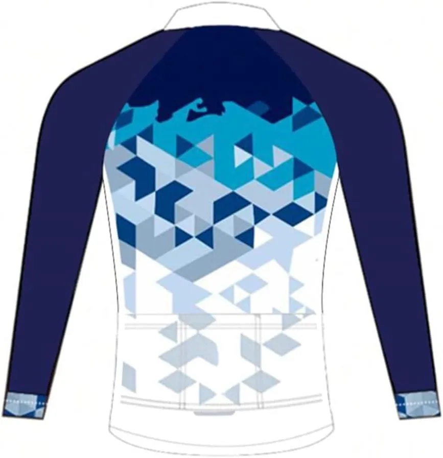 Men's Long Sleeve Cycling Jerseys with 3 Back Pockets Bike Shirt Cycle Clothing Quick Dry Breathable
