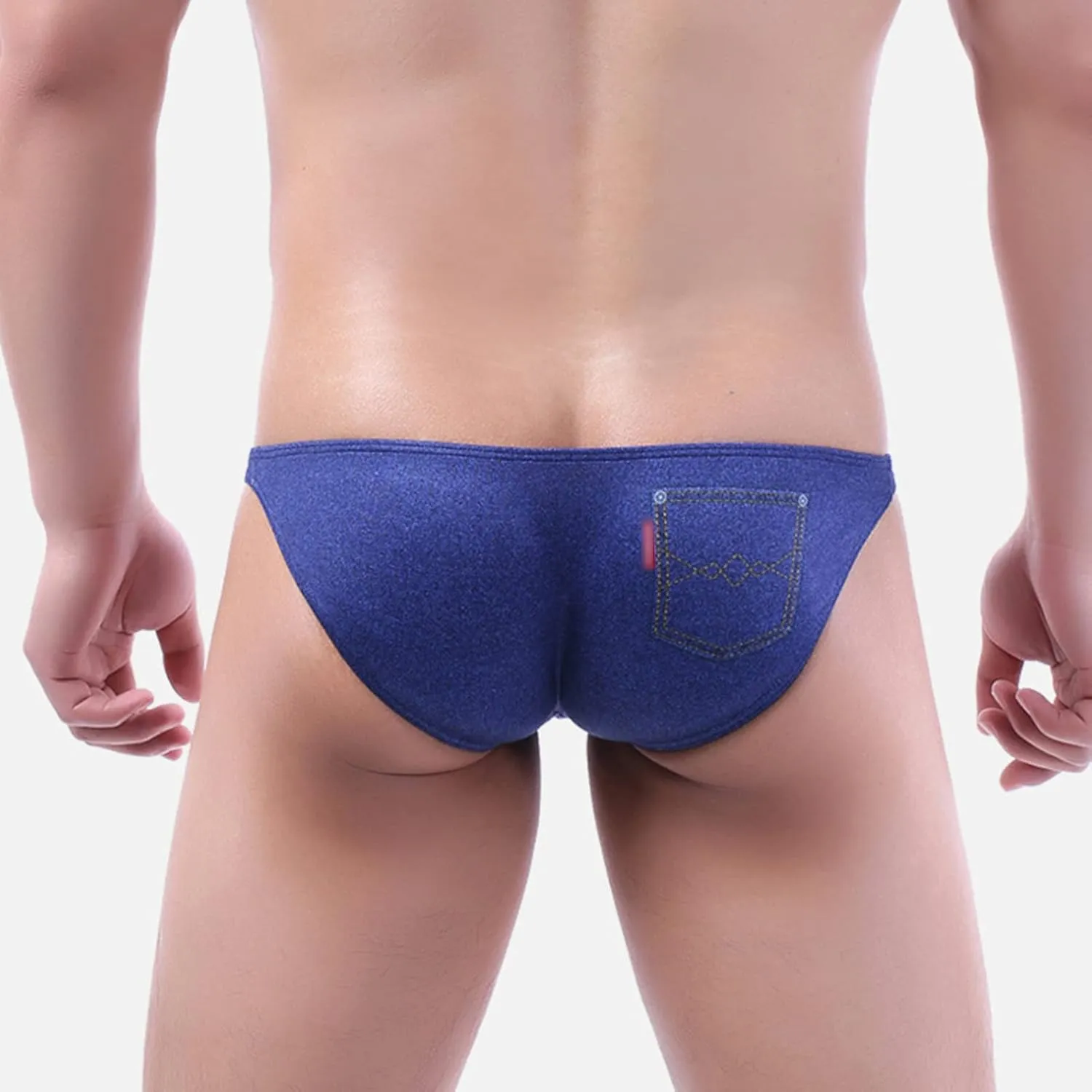 Men's Low Waist High Elastic U Convex Briefs Sport Workout Bulge Pouch Swimsuit Bikini Breathable Stretch Mini Thongs