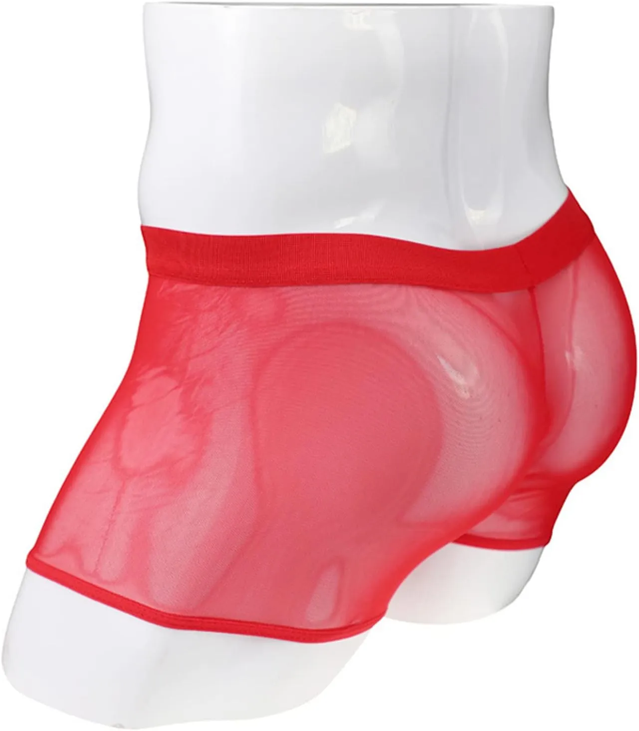 Men's Mesh Patent Leather Boxer Sexy Underwear Breathable Hollow Out Lingerie Zipper Lace Up Costume Sheer Briefs