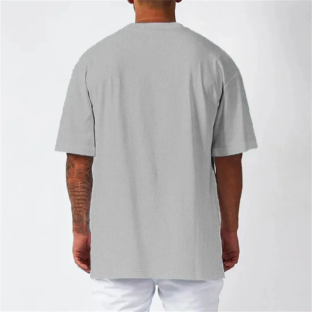 Mens Quick Dry Loose Fit Sport T Shirt Mesh Breathable Short Sleeve Gym Fitness Training Top