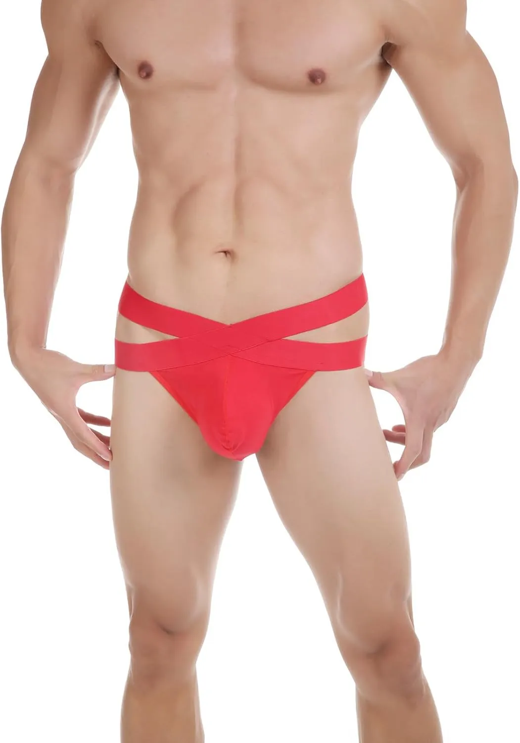 Men's See Through Sexy Thongs Underwear Bulge Pouch Mesh Breathable G-string T-back Butt-Flaunting Underpants