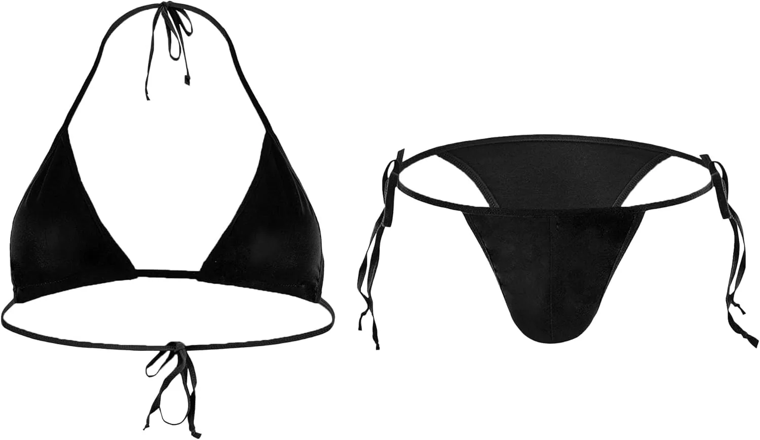Men's Sexy Bikini Set Halter Bra Briefs Sissy Men Lingerie Breathable Athletic Supporter Fishnet Underpants