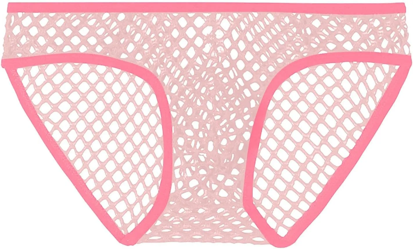 Men's Sexy Fishnet Lingerie Underwear See Through Naughty Night Hot Male Panties Breathable Bikini Briefs