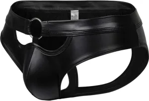 Men's Sexy Underwear with Pouch Briefs Cutout Breathable Bulge Enhancer Jock Strap for Men Patent Leather Bikini Soft