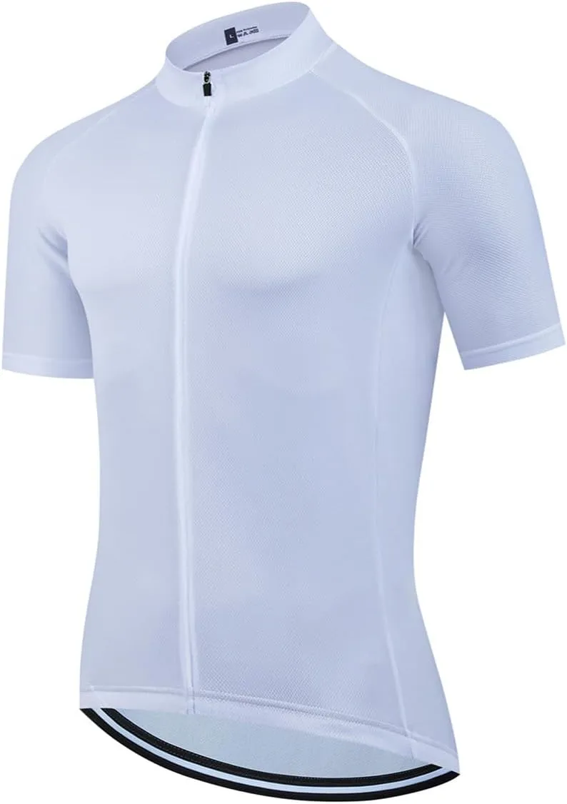 Men's Short Sleeve Bike Cycling Jersey Quick Dry Breathable Reflective Biking Shirts with 3 Rear Pockets