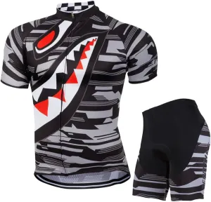 Men's Short Sleeve Cycling Jersey Set Breathable Quick Dry 3D Padded Bicycle Shorts MTB Bike Clothing