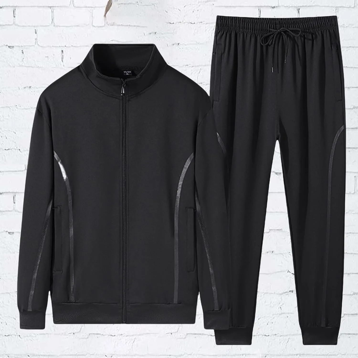 Men's Sweatsuits 2 Piece Spring Summer Loose Breathable Sport Youth Sportswear Full Zip Pocket Jacket Jogging Pants