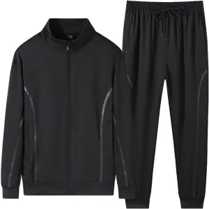 Men's Sweatsuits 2 Piece Spring Summer Loose Breathable Sport Youth Sportswear Full Zip Pocket Jacket Jogging Pants
