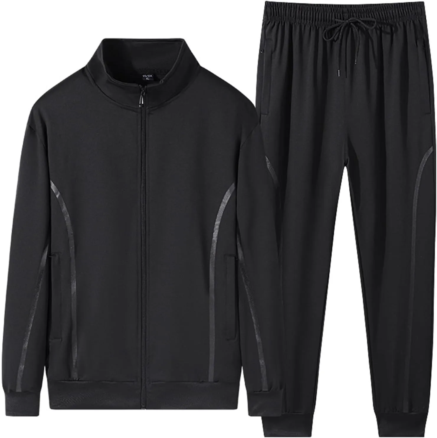Men's Sweatsuits 2 Piece Spring Summer Loose Breathable Sport Youth Sportswear Full Zip Pocket Jacket Jogging Pants