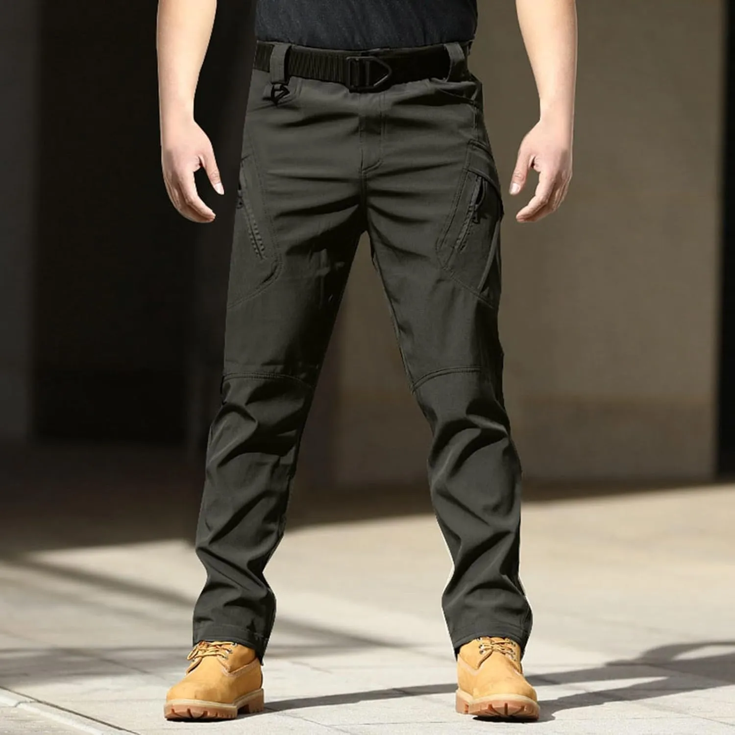 Men's Tactical Cargo Pants Hiking Joggers Running Workout Gym Track Golf Pants Summer Lightweight Trousers