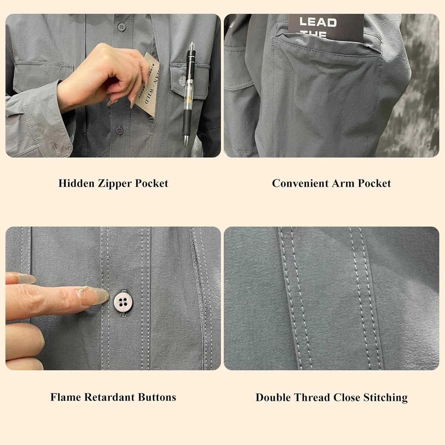 Men's Tactical Long Sleeve Shirts Quick Dry Breathable Military Fishing Sun Protection Button-Down Work Shirt