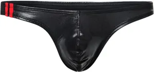 Mens Underwear Briefs Men's Sexy Pu Leather Low Waisted Bikini Briefs Bulge Pouch Breathable Lingerie Loose Panties