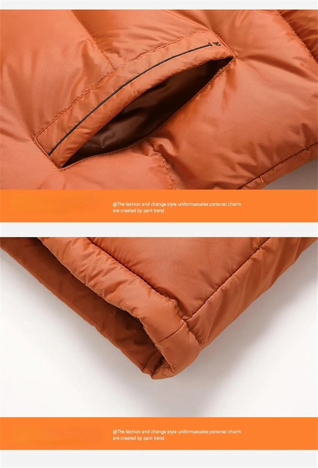Men's Winter Puffer Jacket Fashion Splicing Hidden Hooded Down Coat Cotton Padded Thickened Warm Parkas