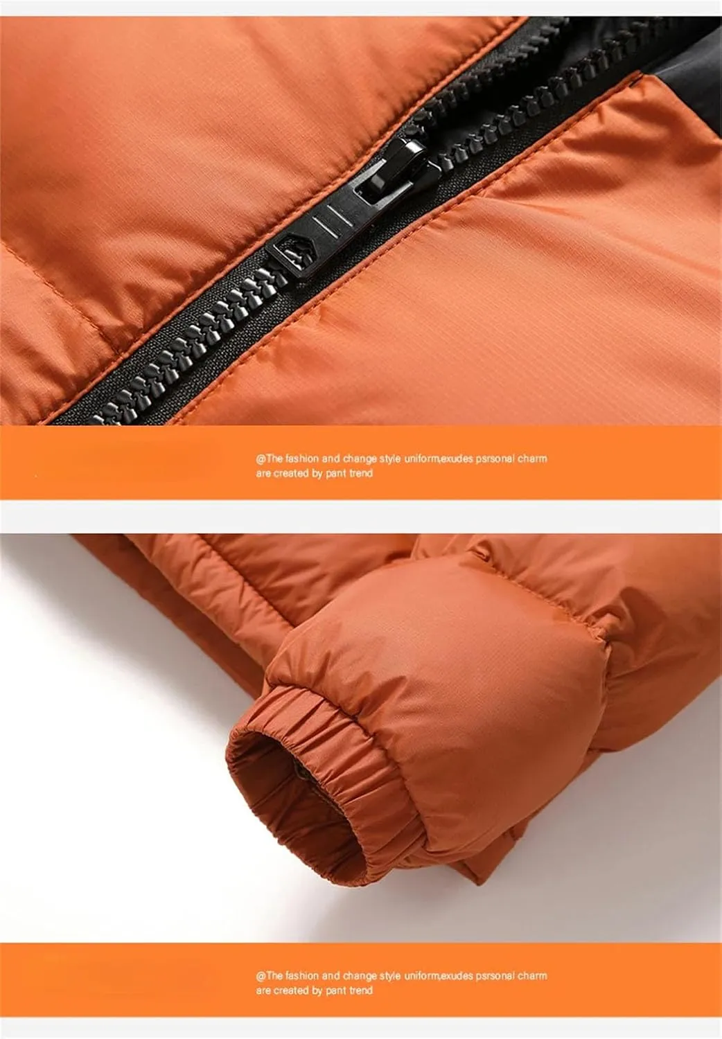 Men's Winter Puffer Jacket Fashion Splicing Hidden Hooded Down Coat Cotton Padded Thickened Warm Parkas