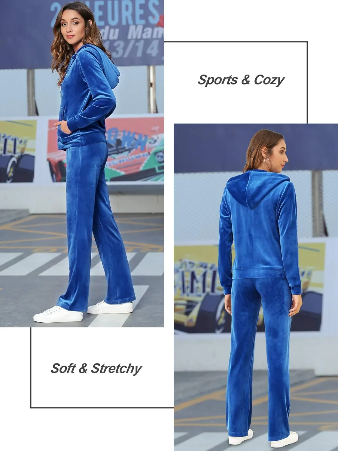 MessBebe Womens Sports Outfits Set 2 Piece Tracksuits for Women Workout Sweatsuits Long Sleeve Hoodie Sweatshirt Pants