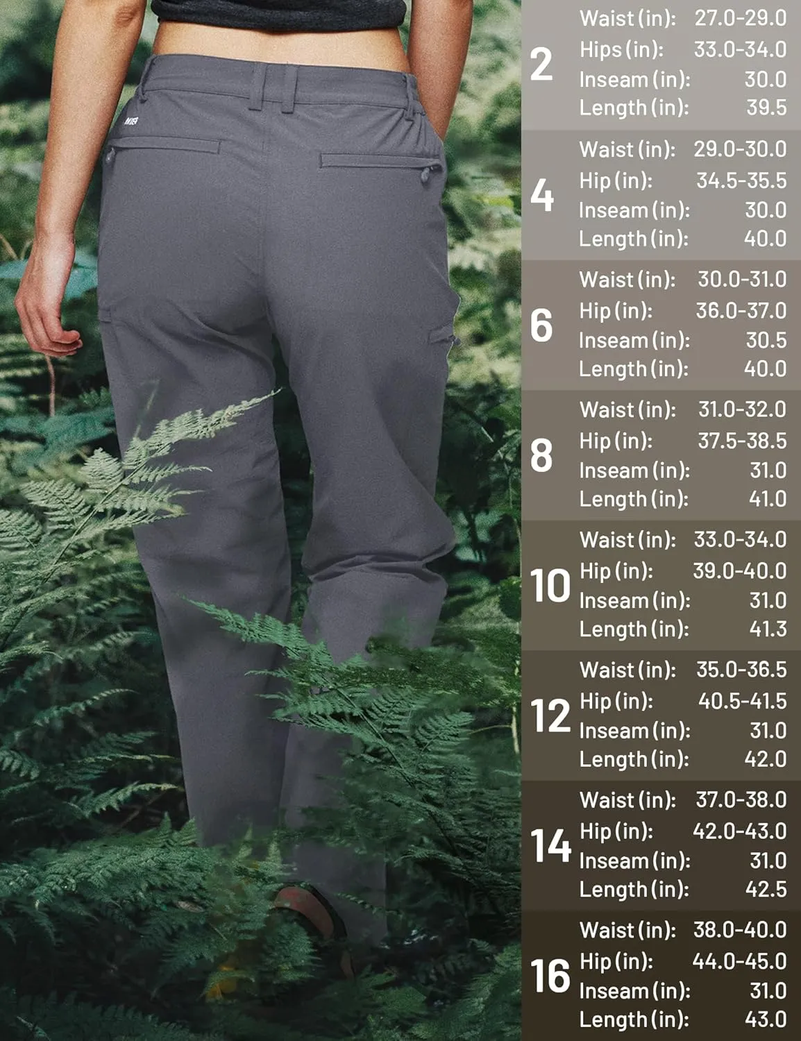 MIER Women's Quick Dry Cargo Pants Lightweight Tactical Hiking Pants with 6 Pockets, Stretchy and Water-Resistant