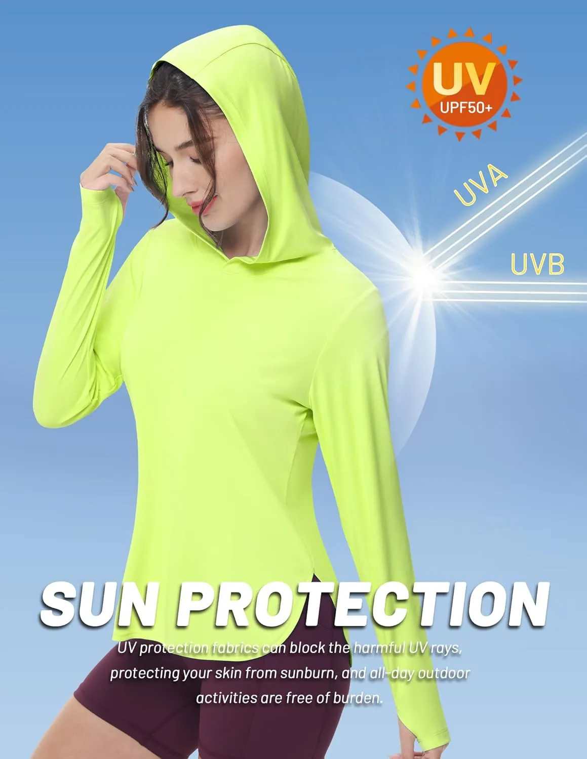 MIER Womens UPF 50  Sun Protection Hoodie Shirts SPF Long Sleeve Dry Fit Athletic Running Hiking Fishing UV T-Shirt Tops