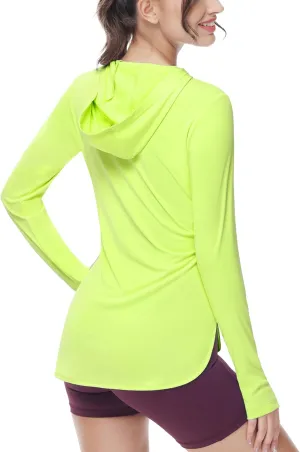 MIER Womens UPF 50  Sun Protection Hoodie Shirts SPF Long Sleeve Dry Fit Athletic Running Hiking Fishing UV T-Shirt Tops