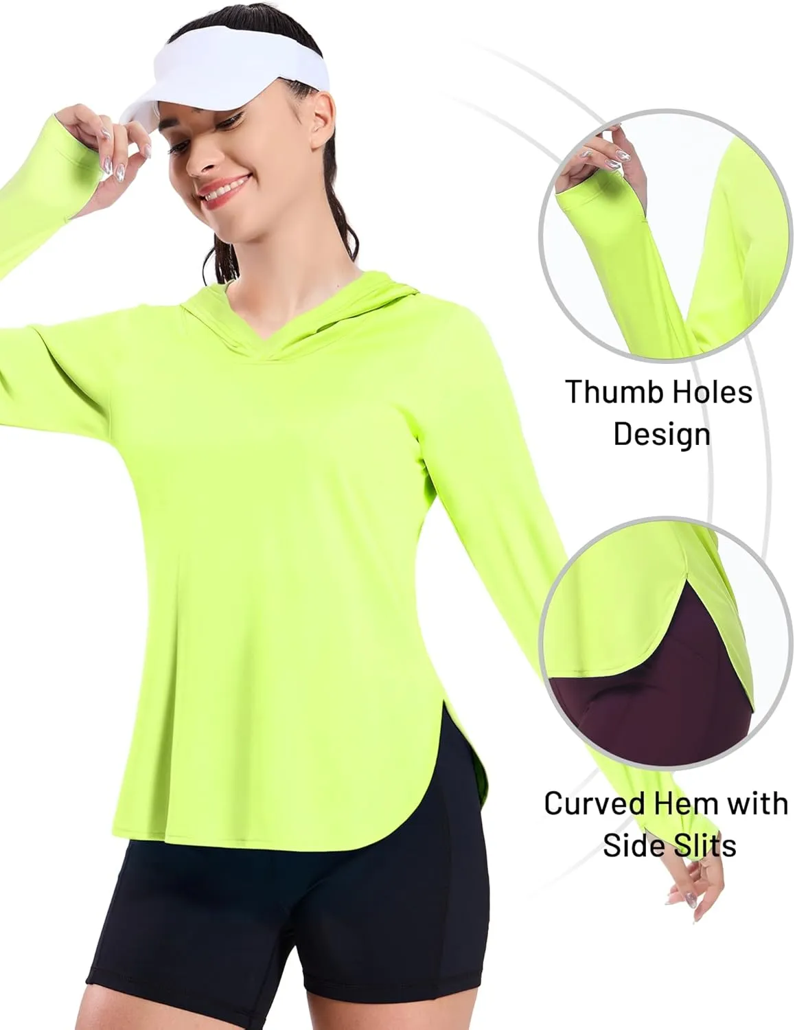 MIER Womens UPF 50  Sun Protection Hoodie Shirts SPF Long Sleeve Dry Fit Athletic Running Hiking Fishing UV T-Shirt Tops