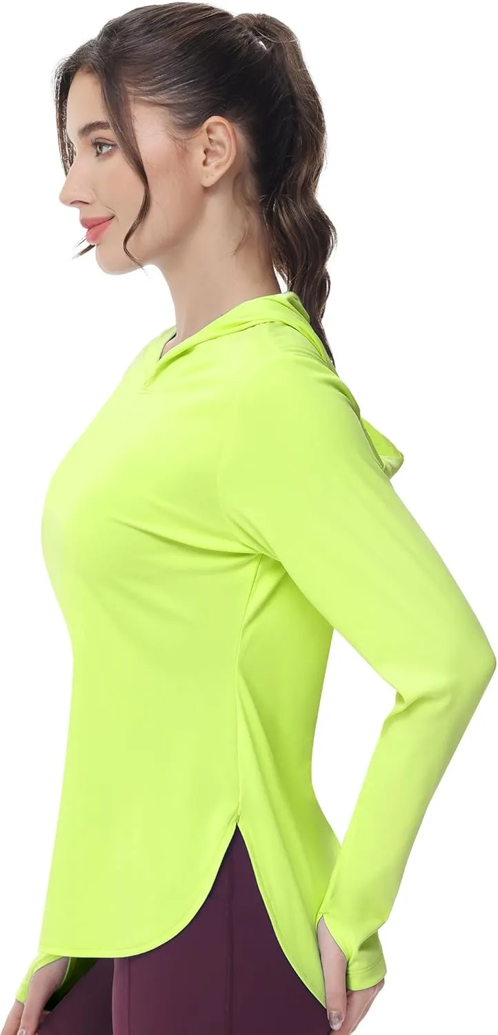 MIER Womens UPF 50  Sun Protection Hoodie Shirts SPF Long Sleeve Dry Fit Athletic Running Hiking Fishing UV T-Shirt Tops