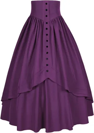 Mingyuezai Women Victorian Skirt Medieval Renaissance Peasant Skirt