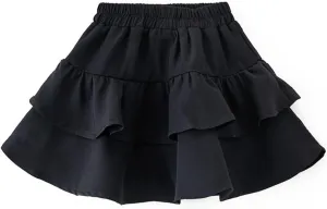 Mini Skirts For Little Girls A-Line Elastic Waist Cute Ruffle Cake Skirt Casual Fashion Skorts