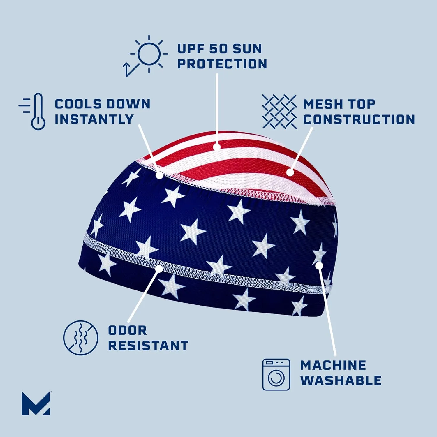 MISSION Cooling Helmet Liner - Lightweight & Breathable - Cools Up to 2 Hours - UPF 50 Sun Protection - Machine Washable