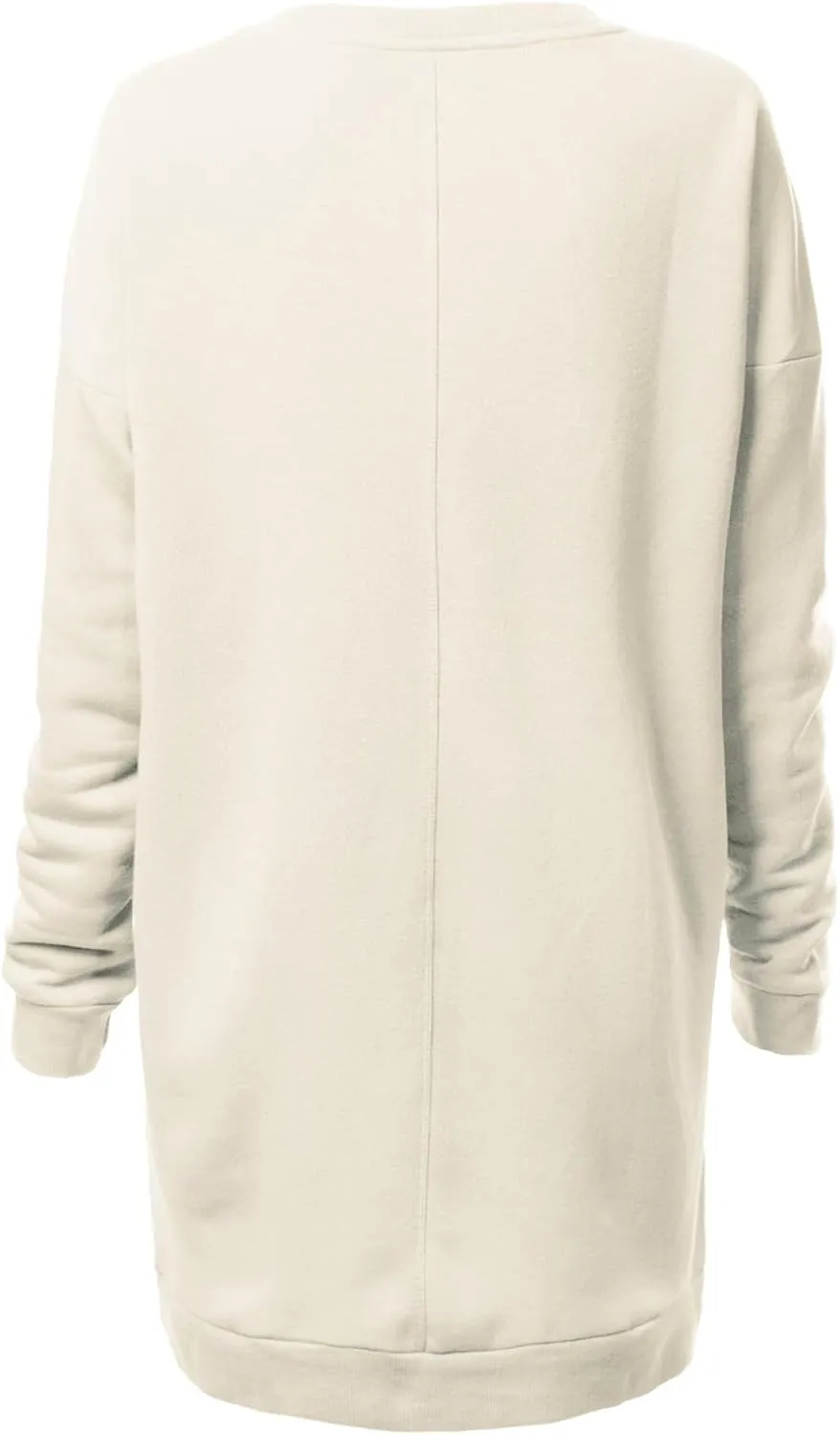MixMatchy Women's Casual Oversized Crew Neck Fleece Pullover Sweatshirts Tunic Fall Outfits Y2K Winter Clothes