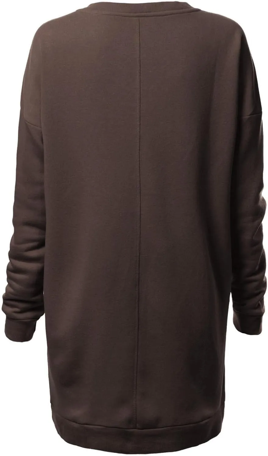MixMatchy Women's Casual Oversized Crew Neck Fleece Pullover Sweatshirts Tunic Fall Outfits Y2K Winter Clothes