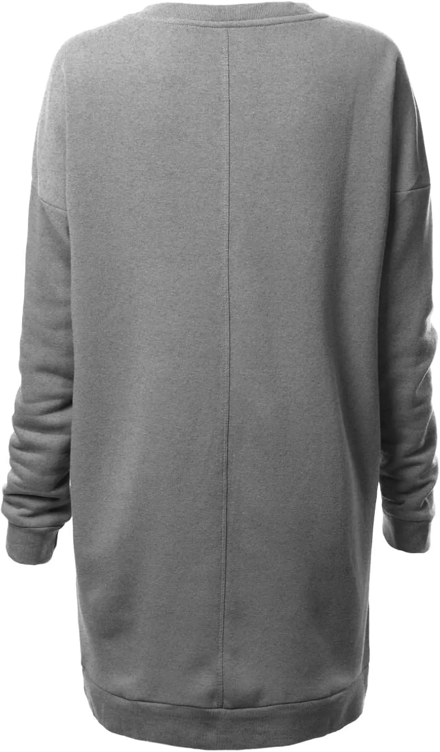 MixMatchy Women's Casual Oversized Crew Neck Fleece Pullover Sweatshirts Tunic Fall Outfits Y2K Winter Clothes