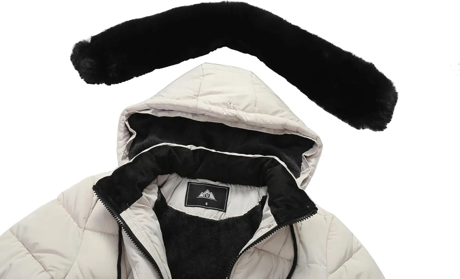 MOERDENG Women's Waterproof Long Winter Coat Thickened Down Alternative Jacket Warm Puffer Jacket Parka