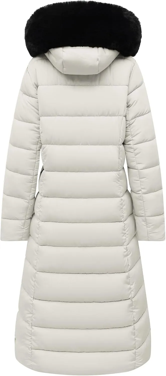 MOERDENG Women's Waterproof Long Winter Coat Thickened Down Alternative Jacket Warm Puffer Jacket Parka