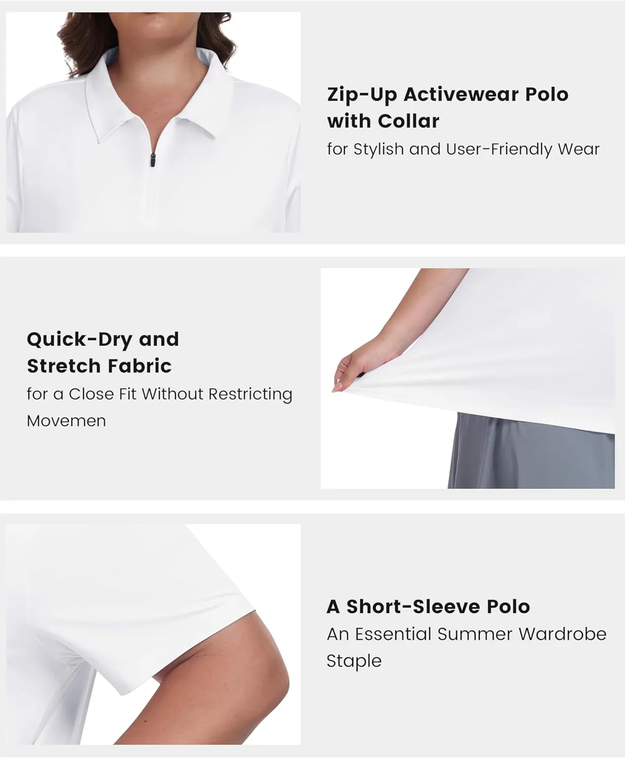 MoFiz Plus Size Golf Polo Shirts for Women Zip Up Short Sleeve Collared Tennis Workout Tops Sport Athletic Activewear XL-5XL