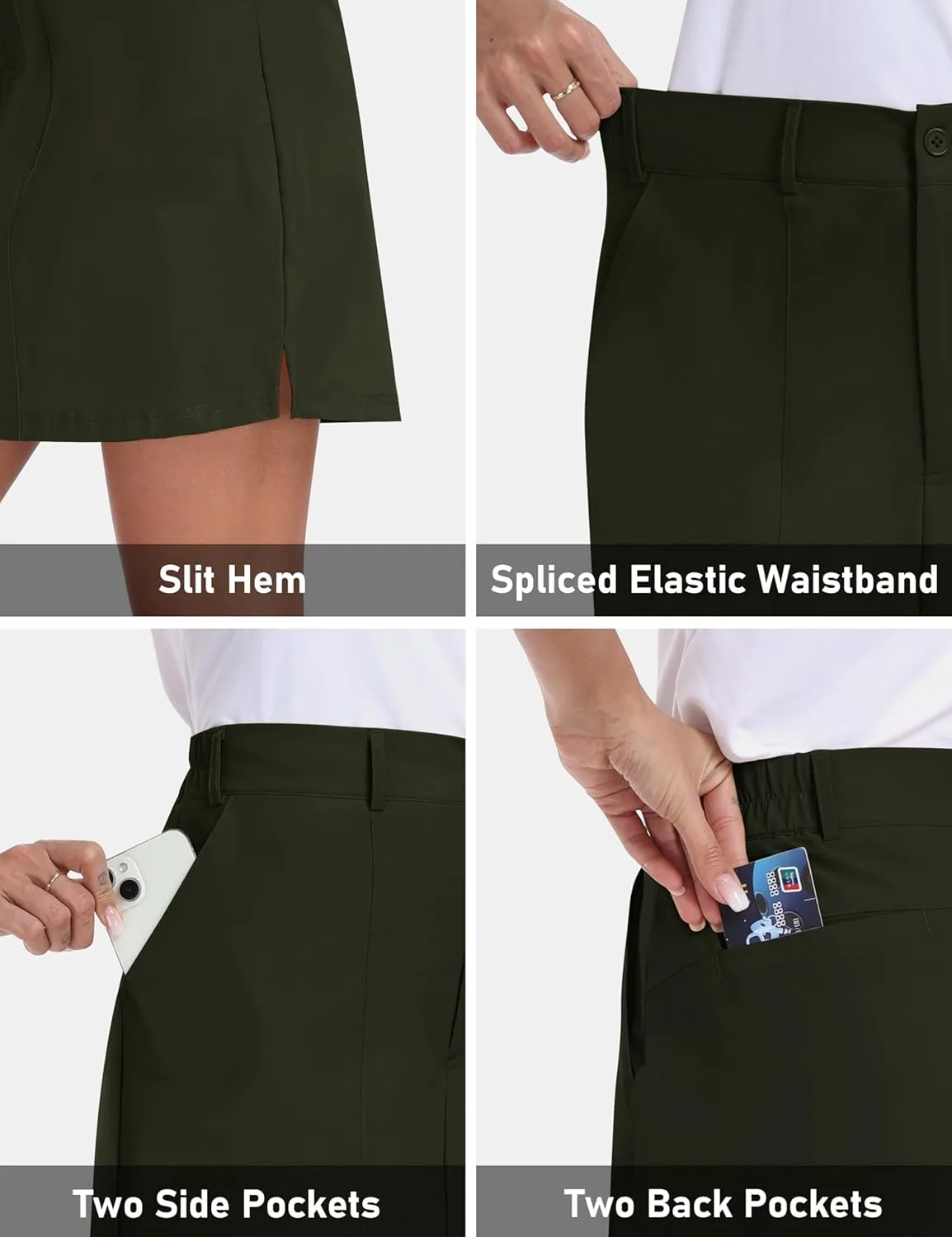 MoFiz Womens Golf Skirt Lightweight Breathable Athletic Skorts Skirts for Women with Pockets Waterproof Stretch Casual Skort