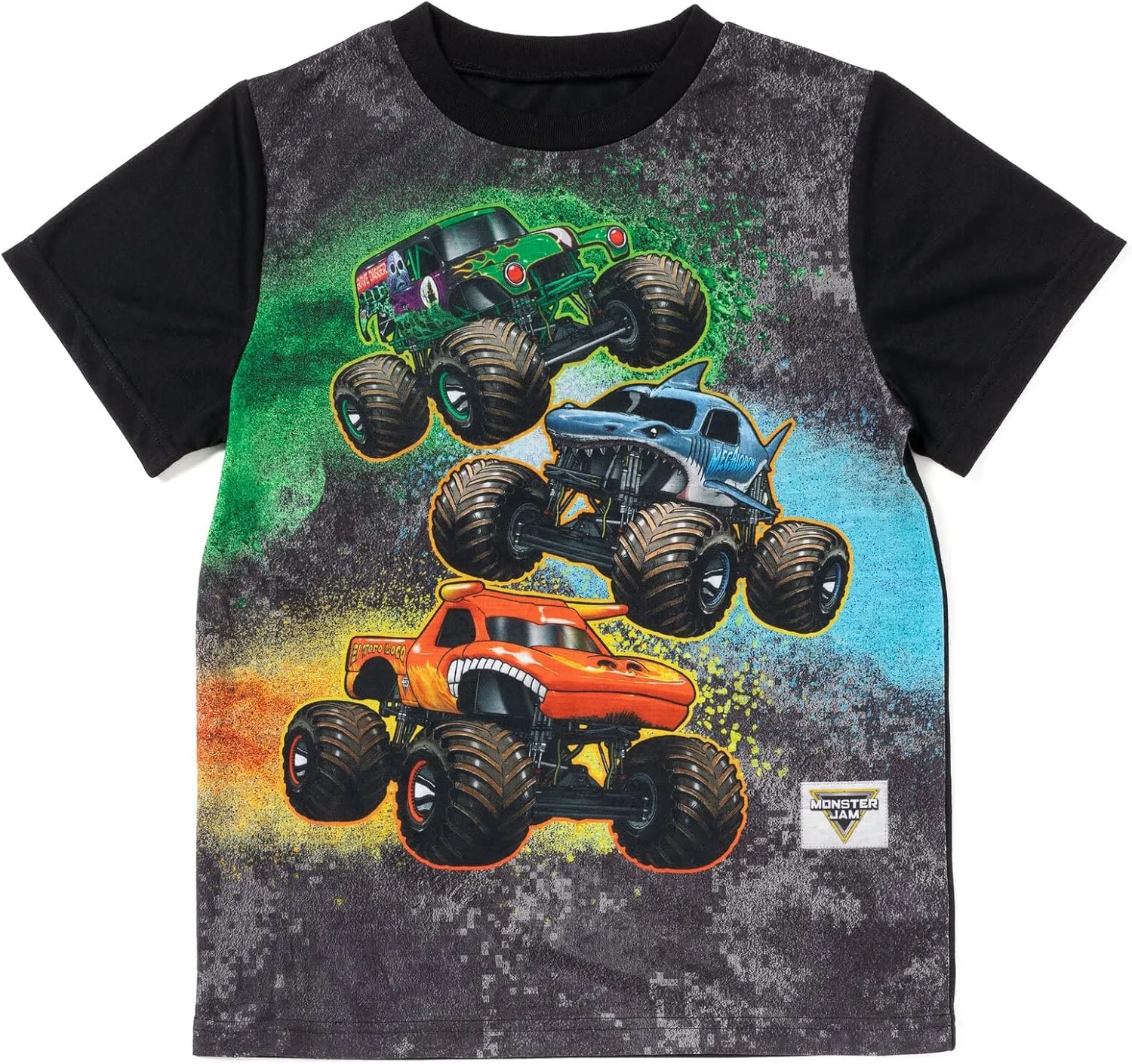 Monster Jam Pullover Pajama Shirt and Shorts Sleep Set Toddler to Little Kid Grave Digger El Toro Loco Megalodon