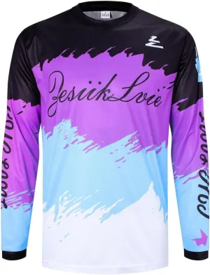 Mountain Bike Jersey Mens Long Sleeve Motocross Jersey Cycling Jersey Breathable Quick Dry Downhill BMX Off-Road