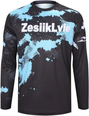 Mountain Bike Jersey Mens Long Sleeve Motocross Jersey Cycling Jersey Breathable Quick Dry Downhill BMX Off-Road