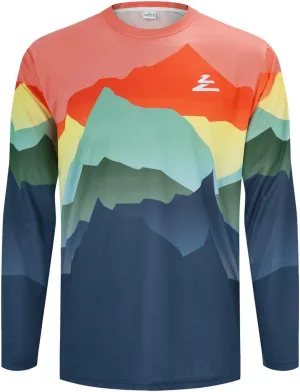 Mountain Bike Jersey Mens Long Sleeve Motocross Jersey Cycling Jersey Breathable Quick Dry Downhill BMX Off-Road