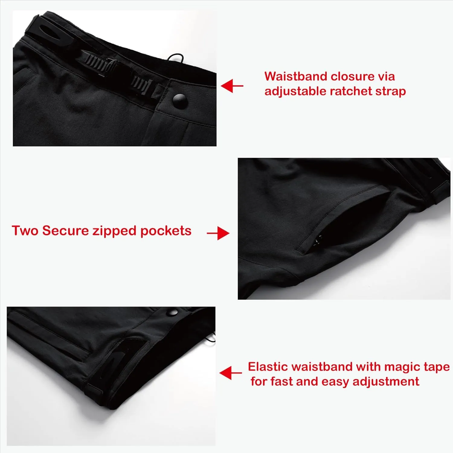Mountain Bike PantsBMX Riding Pants for Mens, Quick-Dry Lightweight Breathable Cycling Bicycle Downhill Bike Pants