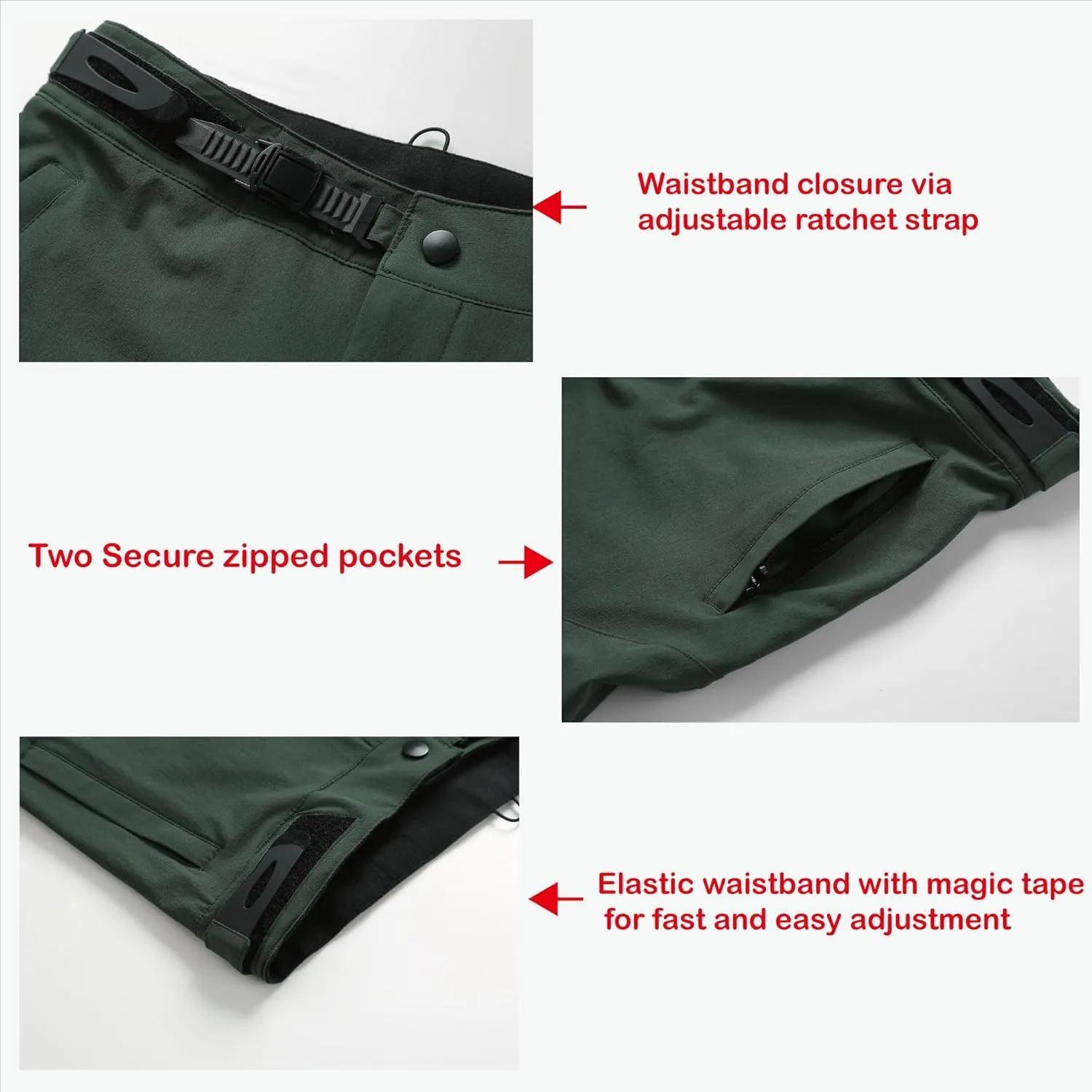Mountain Bike PantsBMX Riding Pants for Mens, Quick-Dry Lightweight Breathable Cycling Bicycle Downhill Bike Pants