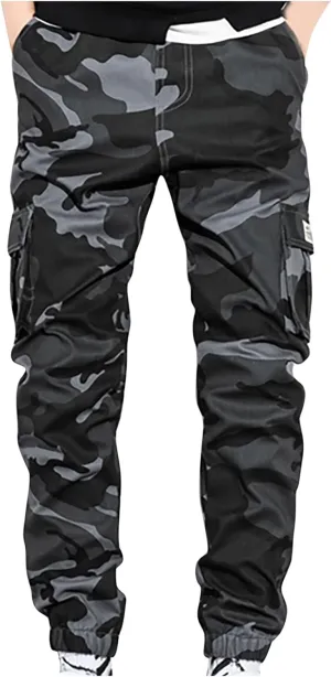 Muscularfit Camo Pants Men 2023 Regular Big and Tall Multi Pockets Camouflage Cargo Pants Casual Loose Work Utility Trousers