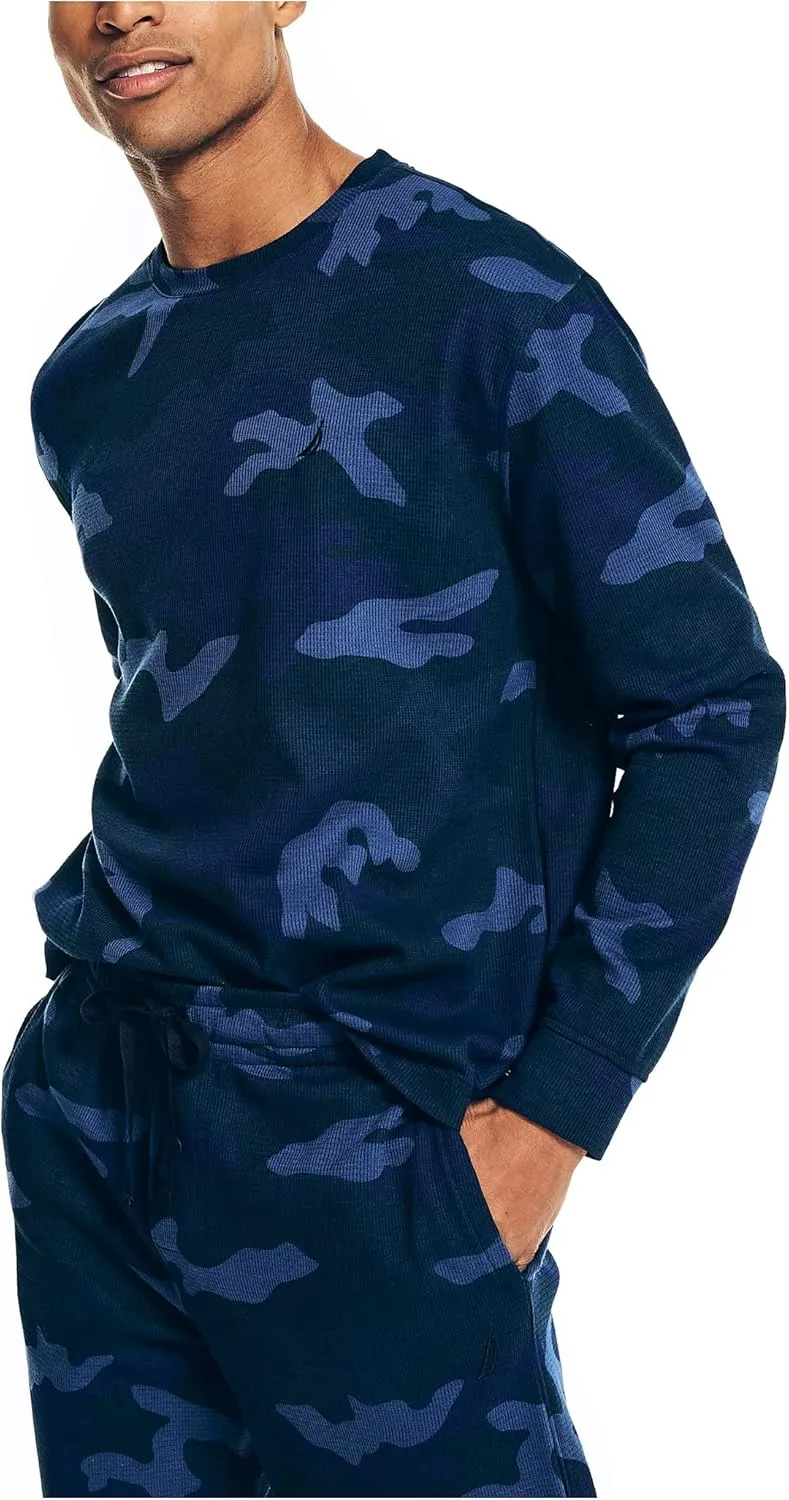 Nautica Men's Waffle Printed Pajama Pant Set